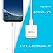 USB Wall Charger, [Quick Charge 3.0] 18W Fast Travel Chargers for iPhone 5/6/7/8 Plus 5V/2.1A and Power Adapter for Android Phones Samsung Galaxy HTC LG Sony (White - 2 Pack)