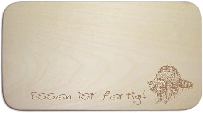 Frühstücksbrettchen « WASCHBÄR 02 » mit persönlicher Wunschgravur
