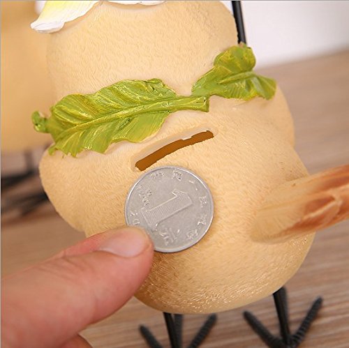 URToys 2Pcs/Set Cute Resin Chicken In Umbrella Coin Bank Currency Save Money Pot Animal Money Box Creative Piggy Bank Christmas Children Gift Home Furnishing Ornament Figurines Decoration - Thumbnail 5