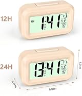 Vicloon Digital Alarm Clock Bedside LED Display 12/24H Temp Date Timer Orange view 2