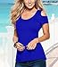 Dreamtravel Womens Short Sleeve V-neck Stripes T Shirt 100% back Guarantee, Blue, Small