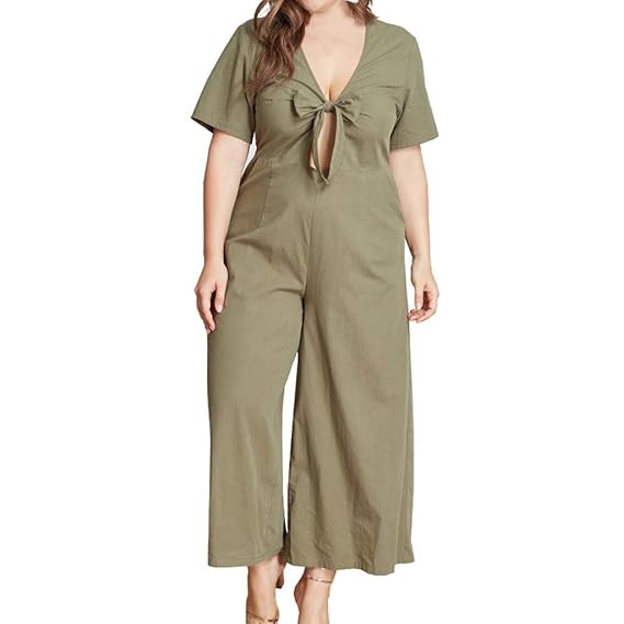 plus size short sleeve jumpsuit