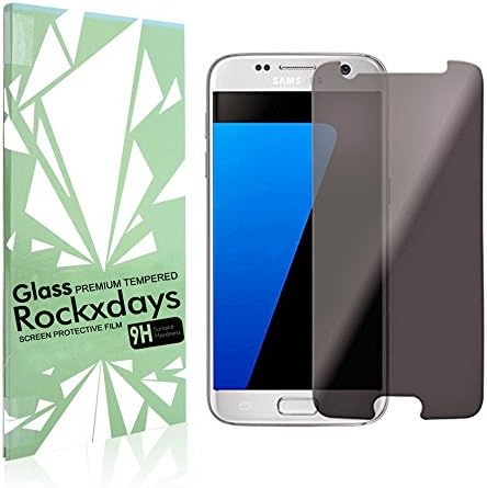 Rockxdays Privacy Screen Protector For Samsung Galaxy S7, [Anti Peeping][9H Hardness] Tempered Glass Screen Protector [Anti-Fingerprint] [Bubble Free] [Full Coverage] For Galaxy S7