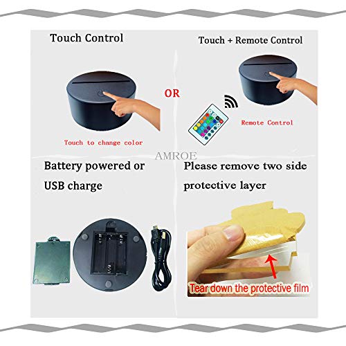 image for Amroe 3D LED Night Light Cool Marvel Spider-Man Ride Motorcycle Kid To