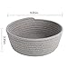 LOONG BABY 2Pcs Home Storage Basket Toy Chest Nesting Bins Woven Rope Candy Storage, Handmade Box Approved by the FDA for Household Kids Toy Collection Data Charger Line Storage(Grey)