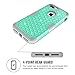 LONTECT Compatible iPhone 7 Plus Case Hybrid Heavy Duty Shockproof Diamond Studded Bling Rhinestone Case with Dual Layer [Hard PC+ Soft Silicone] Impact Protection for Apple iPhone 7 Plus - Teal/Grey