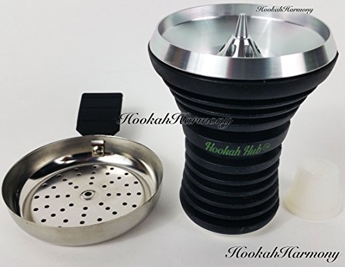 The HOOKAH HUB Red Shisha Bowl Silicone with Metal Screen Wind Cover Charcoal Screen - Thumbnail 7