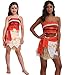 Goodsaleok Women Moana Cosplay Costume Polynesia princess Dress Outfit For Halloween Party, Adult L