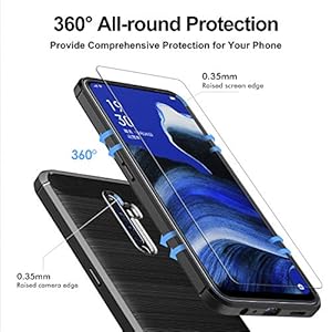 iVoler Cover per Oppo Reno2 Z/Reno 2Z / Oppo Reno2 F/Reno 2F con 3 Pezzi Pellicola Vetro Temperato, Fibra di Carbonio… - immagine 5