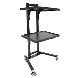 CNCEST 2-Tier Metal Rolling Cart, Foldable Salon