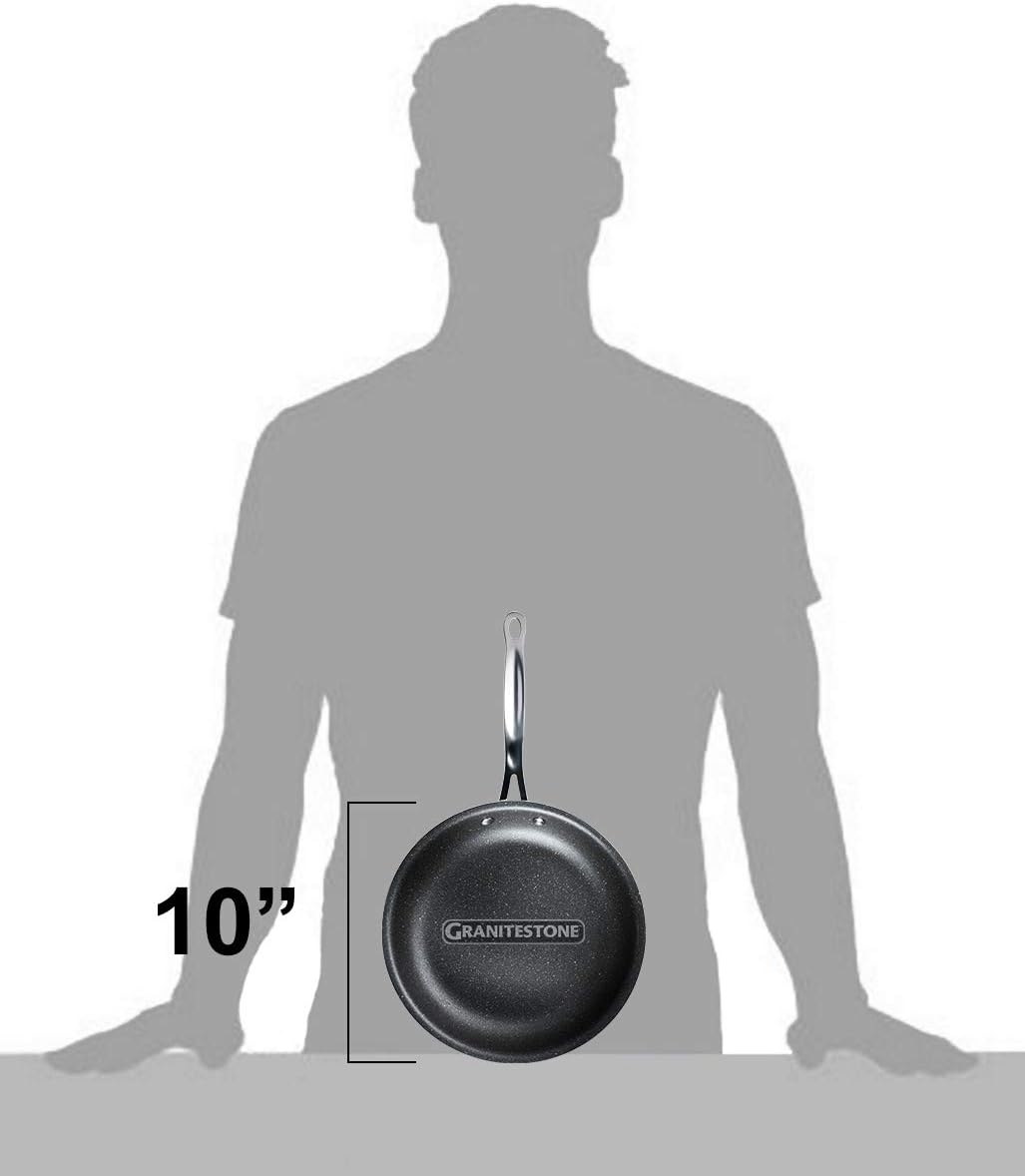 GRANITESTONE 2144 Nonstick, No-warp, Mineral-enforced Frying Pans with Stay-Cool Handles, Dishwasher-safe, PFOA-Free As Seen On TV (10-inch): Kitchen & Dining