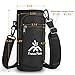 Fnova Water Bottle Carrier, 40 oz Water Bottle Pouch with Adjustable Shoulder Strap for 40 oz Hydro Flask Bottles, Protective Bottle Holder w/2 Pockets Fits Cell Phone, Keys or Any Credit Card