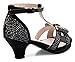 Olivia K Girl's Glitter Leatherette Open Toe Strappy Ankle T Strap Kitten Heel Sandal (Toddler/Little Girl)