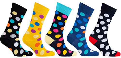 Socks n socks-men s 5-pair luxury cotton polka dot cool…