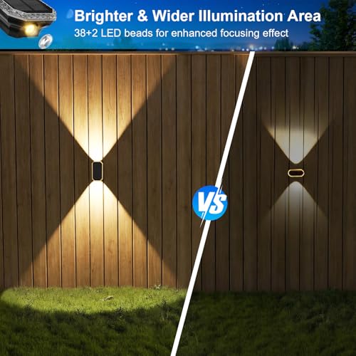 Outdoor Solar Wall Lights, 3 Colour Temperatures Outdoor Solar Lights IP65 Waterproof Outdoor Solar Lamps 1200 mAH Battery for Patio, Porch, Pool, Balcony Decoration (8 Pieces)