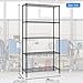 5 Shelf Wire Shelving Unit Garage NSF Wire Shelf Metal Large Storage Shelves Heavy Duty Height Adjustable Utility Commercial Grade Steel Layer Shelf Rack Organizer 1250 LBS Capacity -14x36x72,Black