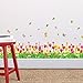 Amaom Removable Beautiful Colorful Tulip Flowers With Butterfly Wall Decals Murals Home Art Decor Peel Stick Wall Stickers for Walls Corners Kids Bedroom Living Room Offices Nursery Classroom