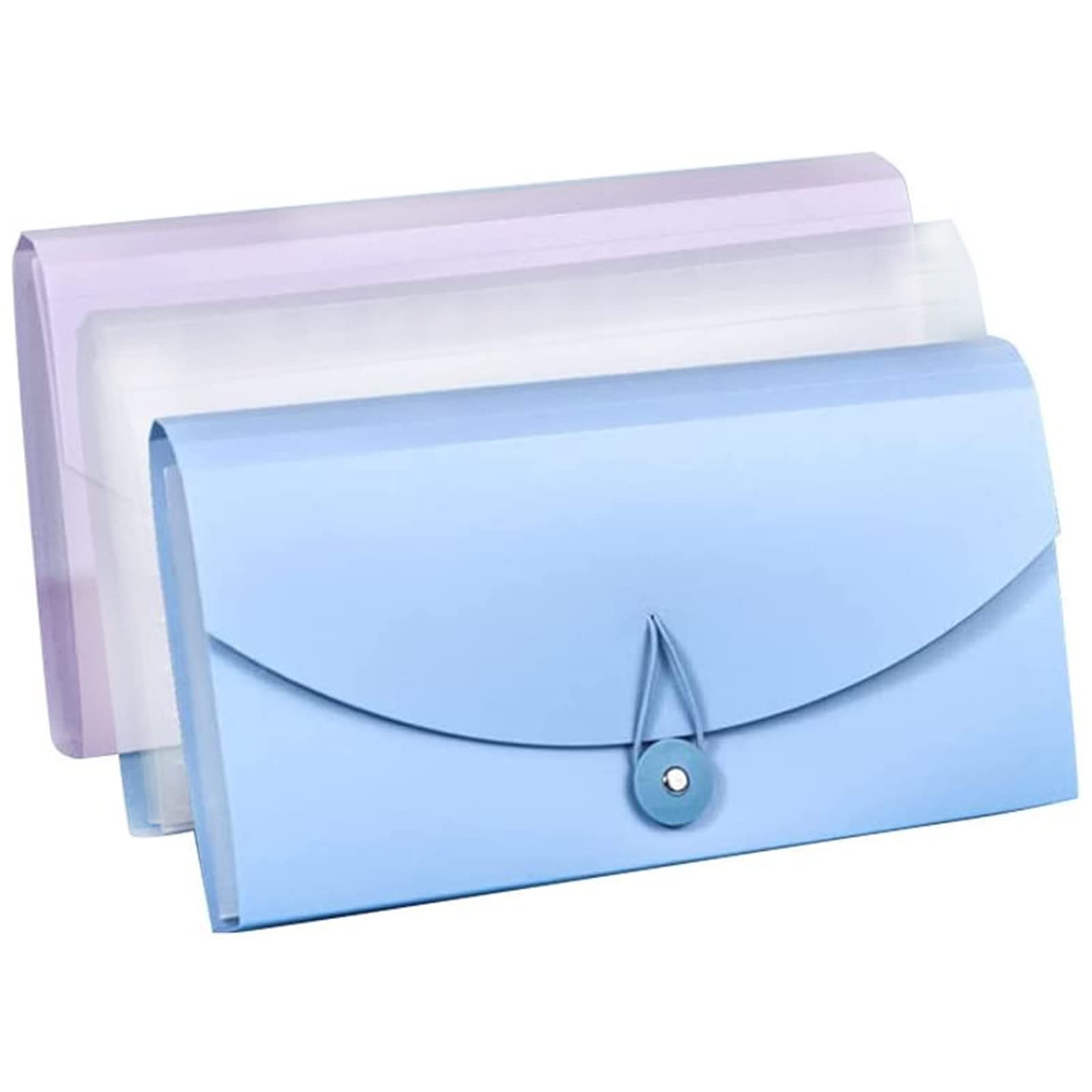 3 Pack Expanding File Folder, 13 Pockets Portable Accordion Folder, Document Organiser, Plastic Wallets Receipt Organiser for Bills Cards Coupons Tax Item Expanding Ticket Folders