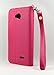Galaxy Wireless LG Optimus L90 Case, Magnetic Closure Leather Flip Wallet Case with 2 Card Slots, Cash Compartment and Detachable Wrist Strap for LG Optimus L90 Wallet Case (Hot Pink Wallet)