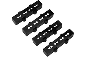 4Pcs Yootones Bass Pickup Covers Neck/Bridge Compatible with 4 String Jazz J Bass Guitar Musical Instrument Parts (Black)