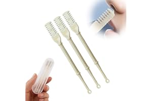 PETUPS Nasal Hair Cutter, 2024 Upgraded Double Sided Nose Hair Knife, Portable Nose Hair Removal Tool, 360 Degree Rotating Manual Nose Hair Trimmer for Women Men (Beige-3pcs)