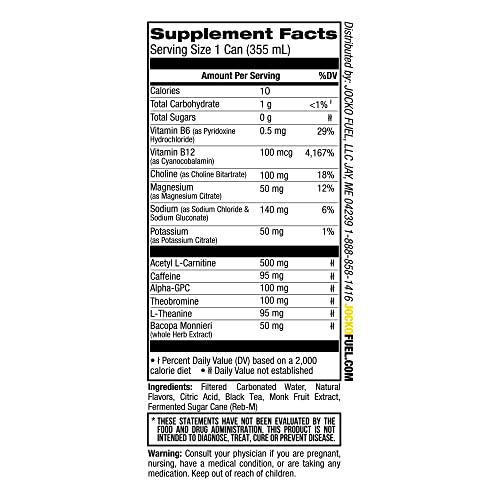 Jocko GO Energy Drink KETO, Vitamin B12, Vitamin B6, Electrolytes, L