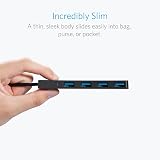 Anker 4-Port USB 3.0 Ultra Slim Data Hub for MacBook, PC, Surface Pro, XPS view 3