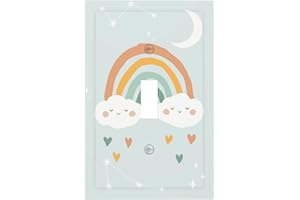 SHINYLUCK Rainbow Smile Cloud 1 Gang Light Switch Plate Cover Single Toggle Wall Plate Electrical Switchplate Decorative Nature Faceplate for Nursery Boys Girls Teens Room Decor Bedroom Bathroom Playroom 5"x3"