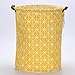 Sea Team Foldable Large Cylindric New Canvas Fabric Storage Bin Storage Basket Organizer for Kid's Room Toy Storage, Laundry Hamper for Blouse T-shirt Underwear etc, Yellow