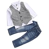 Kids Boys Clothing Sets Shirt and Vest Jeans Clothes Suit for 2 to 5 Age Little Boy