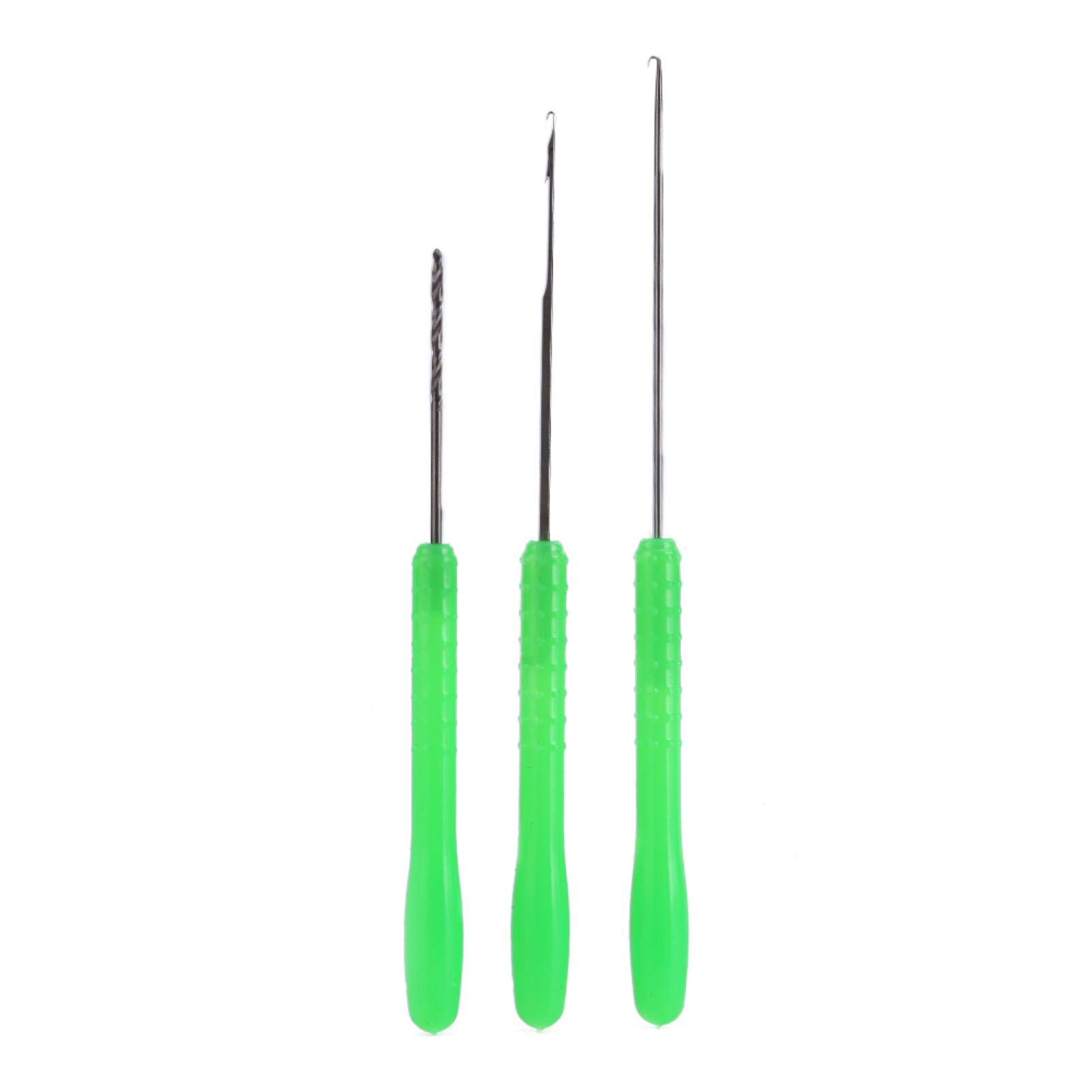 3Pcs/Set Carp Fishing Hair Rigs Boilie Rig 1PC Hook Needle, 1PC Stringer Needle, 1PC Drill Needle Handmade Carp Rigs