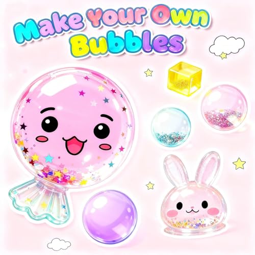 SLEEPHEAD®6 PCS Nano Tape Bubble Bubbles Kit for Kids with Box, Squishy Maker Making Kit, Birthday Gifts for 4 5 6 7 8 9 10 Year Old Girls Girl, Kids Toys for Girls 4-6 6-8 8-10 10-12