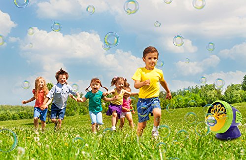 Termichy Automatic Bubble Machine with High Output, Battery Powered Bubble Blower for Indoor/Outdoor Use - Kid's Fun by (Purple)