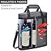 Tirrinia 3 Bottle Wine Gift Tote Bag -Insulated Wine Cooler Carrier and Shoulder Strap for Travel Picnic Beach，Gifts for Wine Lovers, Gray