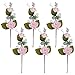 KI Store Christmas Poinsettia Flower Ornaments Pink Rose Pack of 6 for Christmas Tree Decorations Artificial Flower Picks Spray for Xmas Tree Wedding Centerpiece