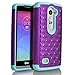 STARSHOP LG Power Case, Slim Dual Layer Armor Phone Case Cover with Spot Diamond Teal/Purple
