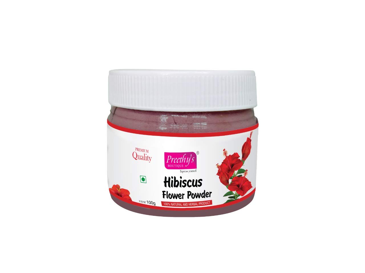 Premium Quality Hibiscus Flower Powder 100gm - For Healthy Hair Growth - Strengthen the Roots and Nourish the Hair - Natural Conditioner & No Preservatives