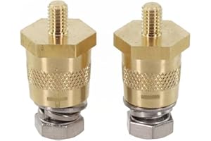 SundiooK Car Battery Connector for M6 Thread Brass Terminal Poles Adapter with 2 Stainless Steel Screws, 6mm External 8mm Int