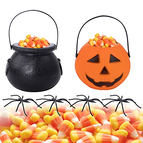 SHAN RUI 24Pack Mini Halloween Trick or Treat Buckets Candy Buckets with Handle for Halloween Party Favors