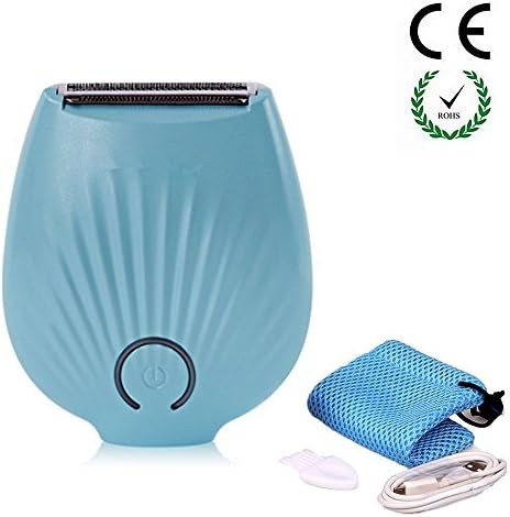 Mini Waterproof Use Wet or Dry Ladies Depilation Hotline Epilator Hair Removal Trimmer Women Electric Shaver Shaving Lady's Female Care (Blue)