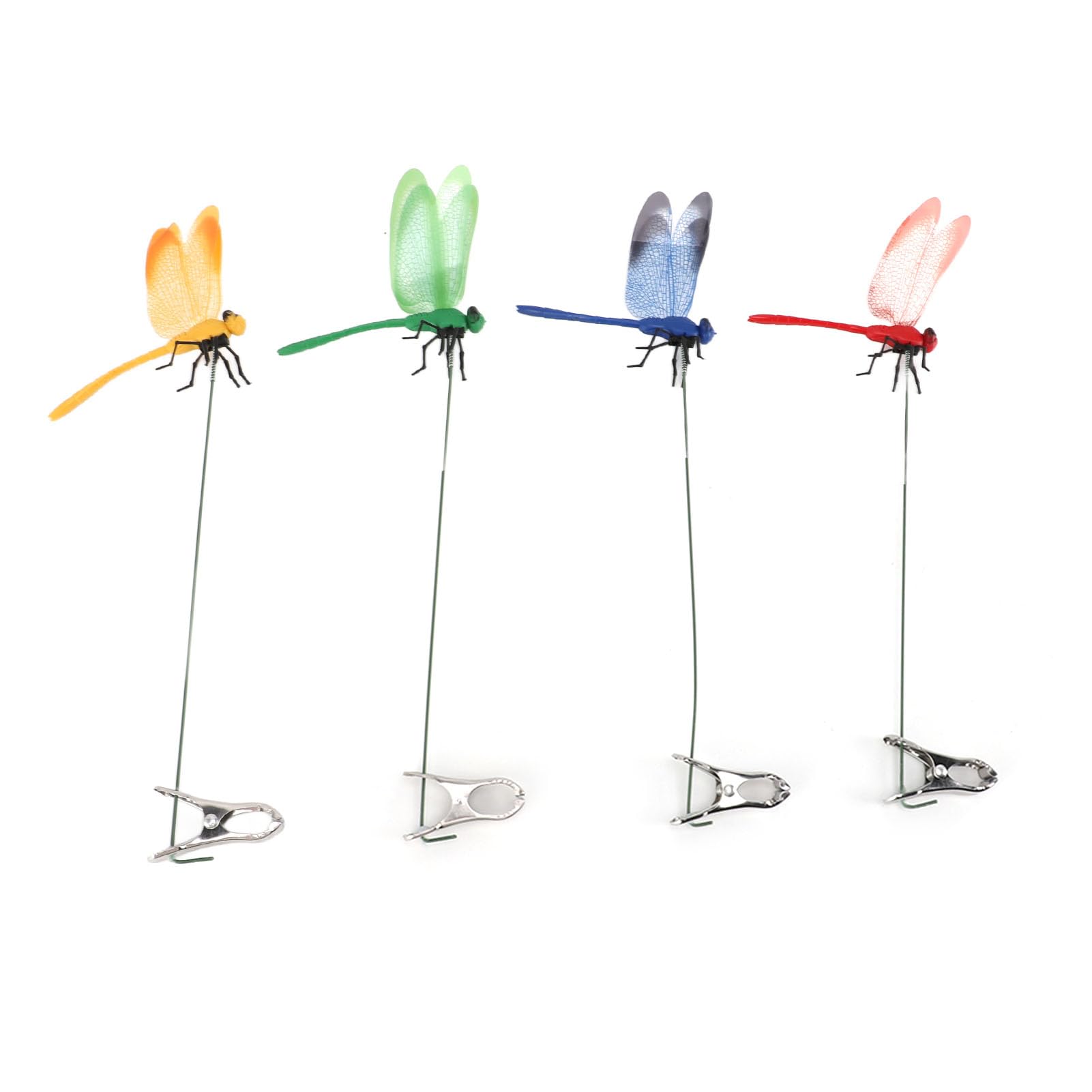 8 PCS Fake Dragonfly Clip, Realistic Flying Motion Garden Decor Clips, Waterproof PVC Material, Longevity, Wall Decorations with Easy Attachment for Outdoor Use