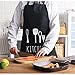 Drhob Black Adjustable 100% Cotton Cooking Kitchen Bib Apron with Pockets for Women Men Chef