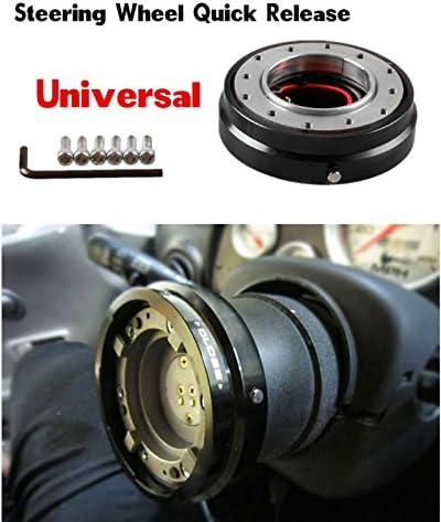 Ronben Universal Black Thin Steering Wheel Quick Release Hub Adapter Snap Off Boss Kit