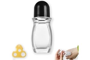XCBBDY 30/50ML Glass Empty Roller Bottles with Plastic Roller Ball, Deodorant Roll On Bottles Containers, Leak-Proof Massage Roll On Glass Bottles for Essential Oils Perfume Travel Size (A-30ML)