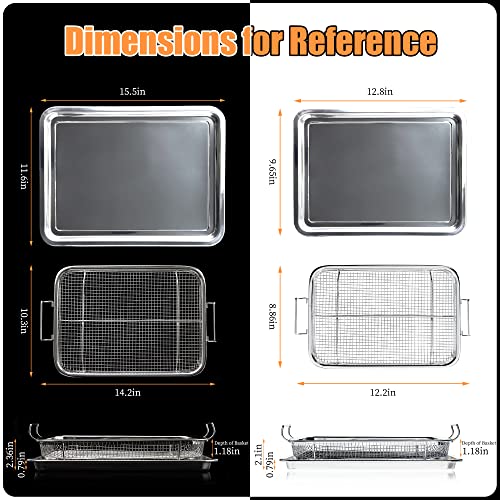Eyourlife Air Fryer Baskets For Oven, 18/8 Stainless Steel Oven Air
