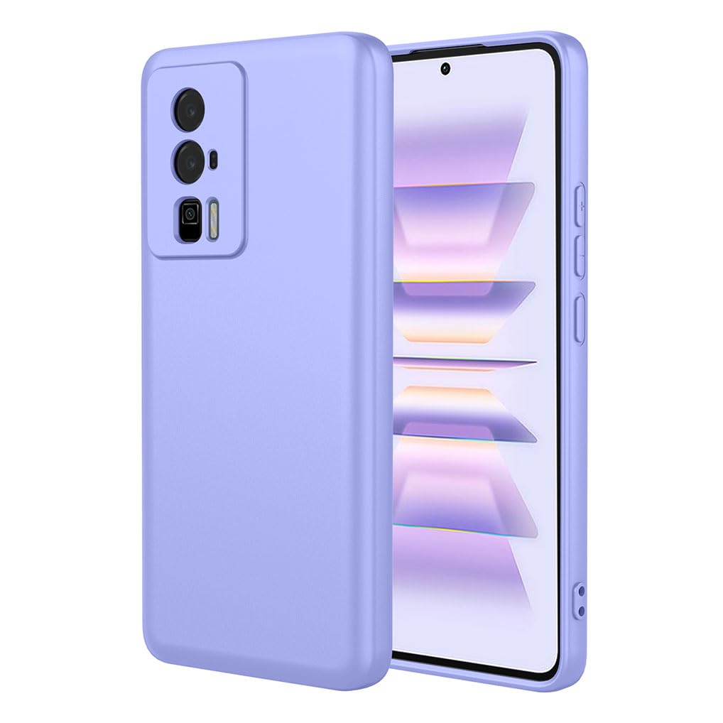 SEAHAI Case for Xiaomi POCO F5 Pro 5G, Ultra Thin Silky-Soft Touch Liquid Silicone Phone Cover with Shockproof Airbag Design, Premium TPU Bumper Fashion Case - Purple