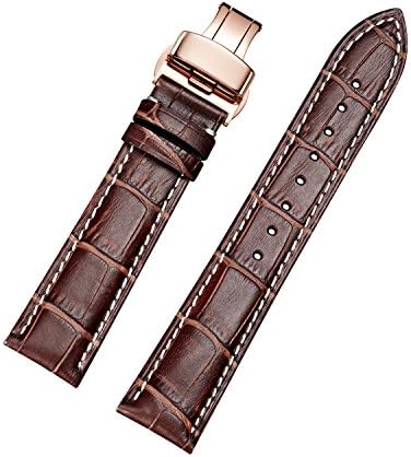 EHHE ZPF Calfskin Replacement Leather Watch Bands with Deployment Buckle for Men's Wtach Band and Women's Watch Starp 18mm-24mm