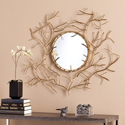 Upton Home Round Branch Mirror, Gold