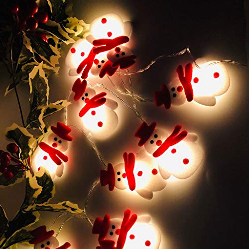 LED Christmas Snowman String Lights, 10 LEDs Colorful Cute String Lights for Christmas Decoration - Christmas Tree - Holiday Party Decoration Lantern (Snowman)