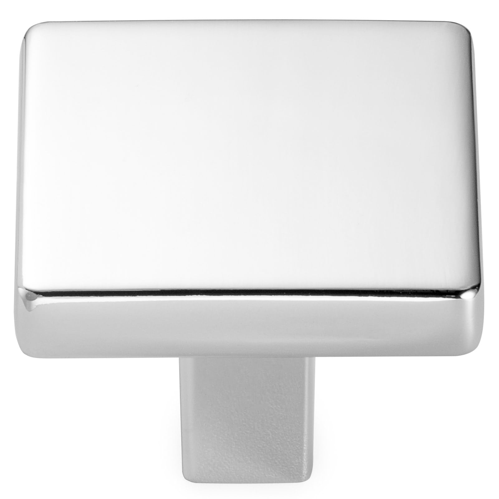 KOOFIZO Square Cabinet Knob - Chrome Pull Handle (31mm / 1.2 Inch), 10-Pack for Kitchen Cupboard Door, Bedroom Dresser Drawer, Bathroom Wardrobe Hardware